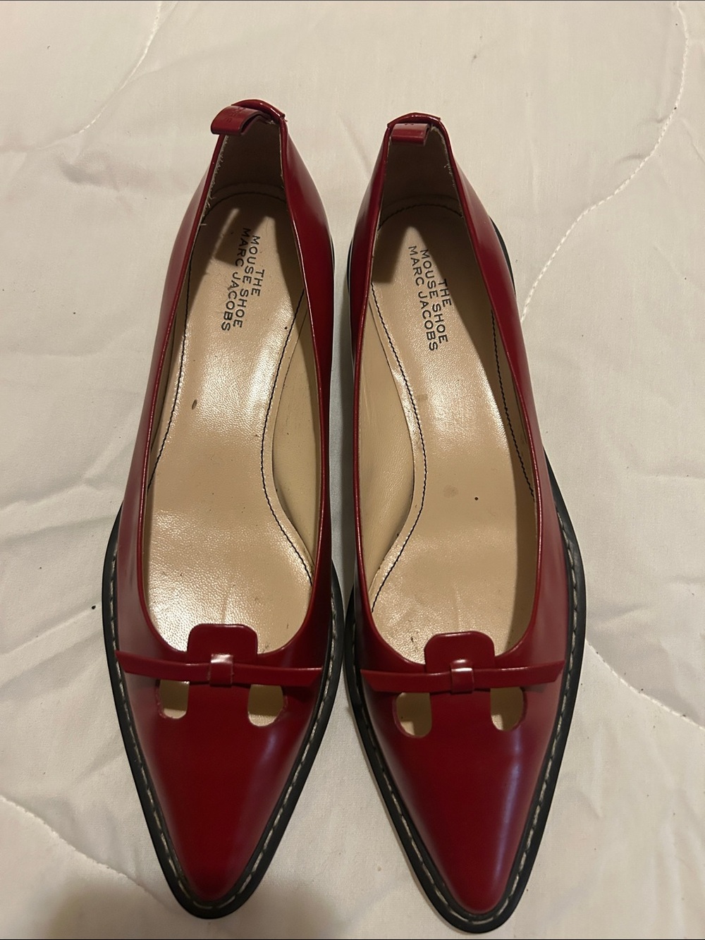 Marc Jacobs Red Pointed Patent Leather Loafers